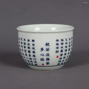 Figuras decorativas jingdezhen azul y blanco prajnaparamita corazón sutra patrón buck copa vintage porcelana