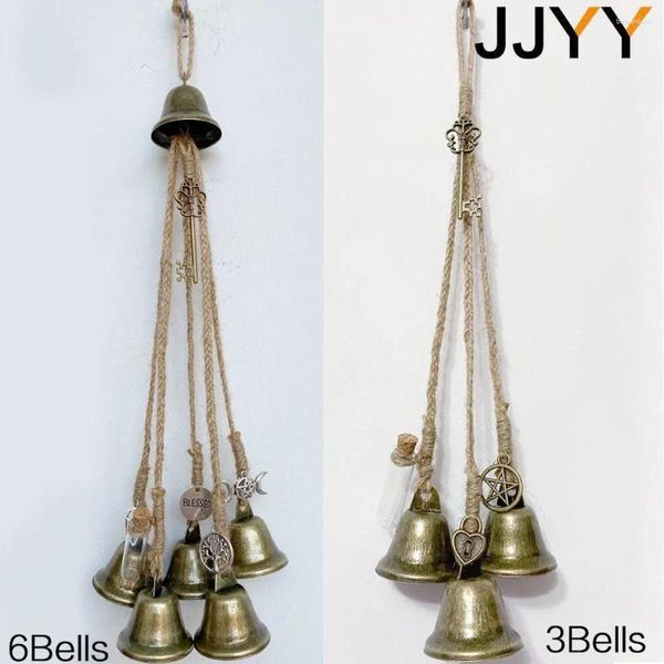 Figurines décoratives Jjyy Mur à vent carillon Bénédiction Bells Door Retro Style Adorment 3 Boutons / 6 Facultatif