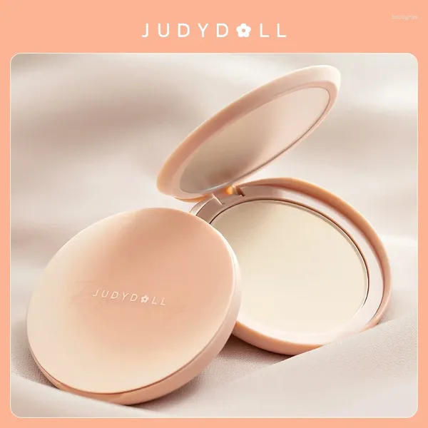 Figurines décoratives Judydoll Velvet doux Matte Foundation Setting Makeup Oil Contrôle d'huile de longue durée de poudre pressée durable avec bouffée