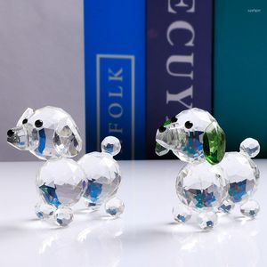Decoratieve beeldjes K9 Crystal Mooie honden Figurine Handgemaakte miniatuur Glass Animal Craft Home Decor Ornament Trinket Gift Kinderen speelgoed