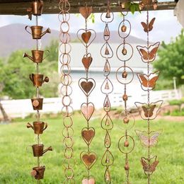 Decoratieve beeldjes Kettle Metal Wind Chimes Butterfly Love for Garden Courtyard Decoration Rain Chain Ramadan Festival Valentijnsdag