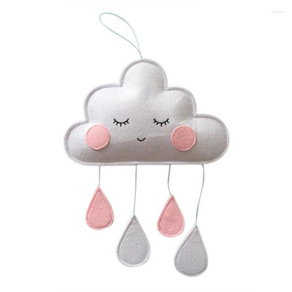 Figurines décoratives pour chambre d'enfants, décoration en feutre, goutte de pluie, nuage suspendu, tente pour enfants, décoration de maison pour enfants