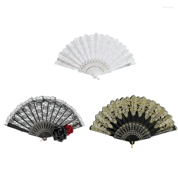 Figurines décoratives Lace Hand Van Fans Embroodery Spanish Bride Wedding Batttenburg T5ef