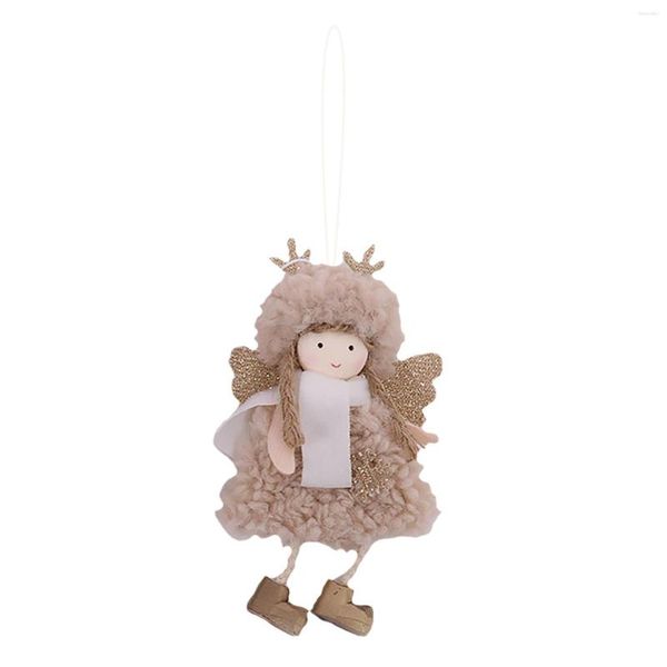 Figurines décoratives grandes décorations de noël ornement rayures longues jambes pieds suspendus ange poupée pendentif rideau en métal