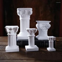 Decoratieve beeldjes groot formaat Romeinse pijler Griekse kolom standbeeld voetstuk kandelaar stand beeldje sculptuur huis eetkamer tuin