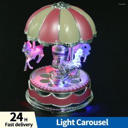 Decoratieve beeldjes Led Classical Musical Box Desktop Ornament Carousel Merry-Go-Round Music Case Christmas Gifts Wedding Decor voor