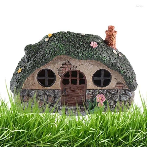 Figurines décoratives LED Solar Fairy House Light Anticorrosion Powered Pathway Lights Outdoor Lawn Yard Lampe For Garden Patio