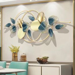Decoratieve beeldjes licht luxe moderne huizendecoratie muur decor kamer accessoires 3D metalen achtergrond esthetiek
