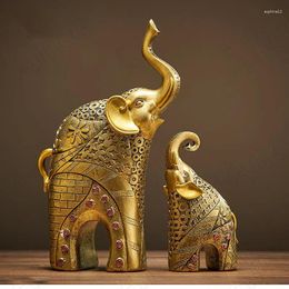 Decoratieve beeldjes lichte luxe hars ornament woonkamer bureaublad olifant vorm statuette ingang wijn koeler retro ambachten huis