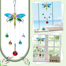 Figurines décoratives Ornement Lollipop Birds en verre pour Windows 3d Trois peinture artisanat Pendant DIY Crystal Wind Chime