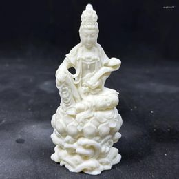 Figurines décoratives Lotus Ruyi Guanyin Bouddha Figure Petite statue Résine Sculpture Home Living Room Office Feng Shui Livraison