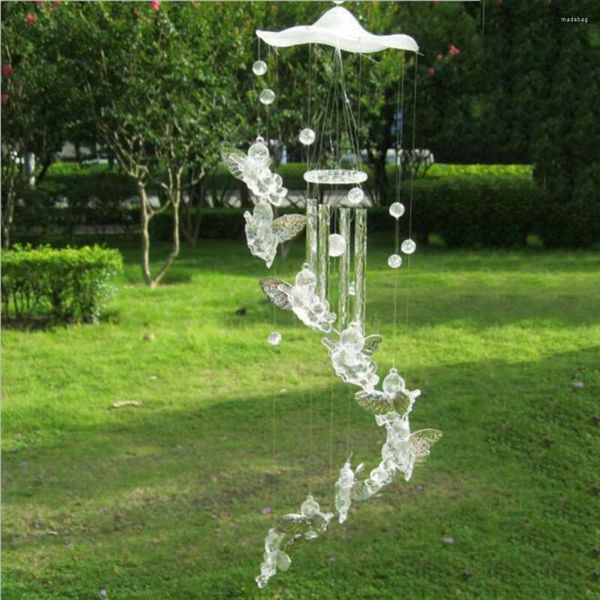 Figurines décoratives Love Angel Wind Chimes Antique Resonant Hanging Windchime 5 Tube Bell Outdoor Garden Yard Decoration House Warm Gift