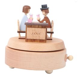 Figurines décoratives amour Couple boîte à musique cadeau d'anniversaire créatif horloge livre décoration de bureau histoire mélodie