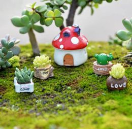 Figurines décoratives LETTRE LOVE MINI ARTIFICIAL CACTUS CACTUS PLANT MICRO PLANDAGE MINIATURE DIY POTTED GARDE HOME DÉCOR # 209