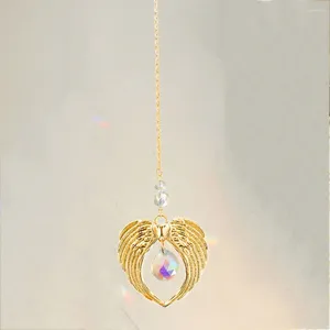 Decoratieve beeldjes Love Wings Angel Wing Suncatcher Alloy Craft Crystal Ball Wind Chimes Exquise CAR Hangende hanger Verjaardagsgeschenken