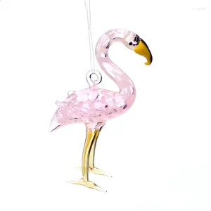 Figurines décoratives beaux flamants rose flamants figurine charme de verre crantif