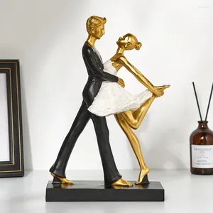 Decoratieve beeldjes Liefhebbers Decoratie Slaapkamer Decor Wedding Geschenken Sculpturen Figuren Dans Collectible voor interieurdecoraties