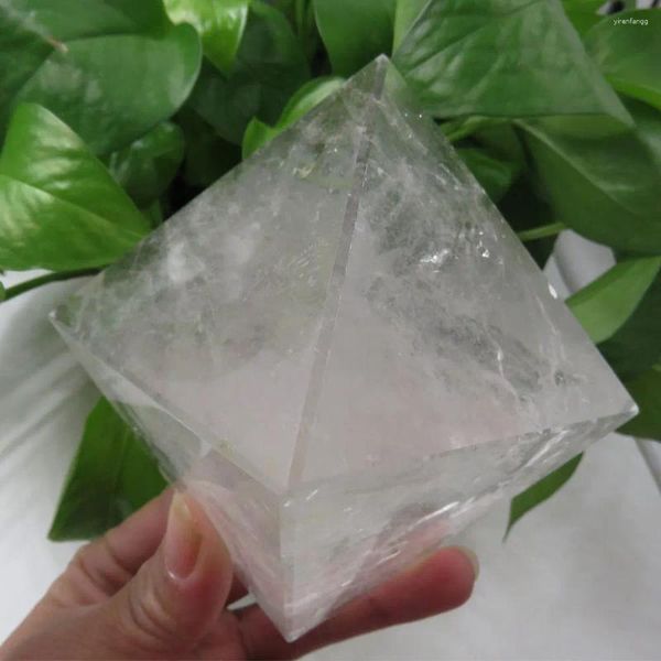 Figurines décoratives à bas prix 486g 88 87 55mm, roche naturelle, pyramide de cristal de Quartz, énergie de guérison Reiki, décoration de la maison Fengshui