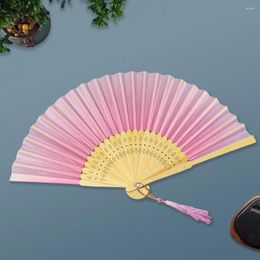 Figurines décoratives Imitation de luxe Fan de soie rétro pour cosplay élégant chinois vintage bambou fans de main