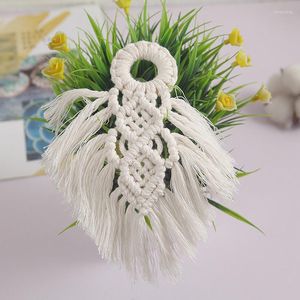 Decoratieve beeldjes Macrame Deurhandgreep Swing touw Wandhangen Katoen gebreide voor Boho Home Party Supplies Baby Shower slaapkamer Decor