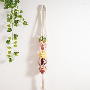 Figuras Decorativas Macramé Cesta de Frutas | Pared Boho Para Organizar Vegetales De Almacenamiento Transpirable Patata Cebolla Y F