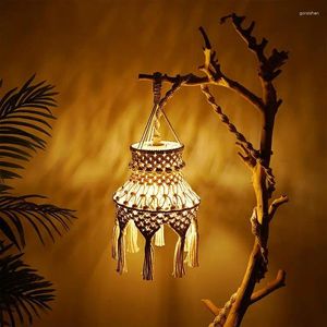 Decoratieve beeldjes Macrame lampenkap Handgemaakte licht hangende lichten Cover Home Woonkamer Decoratie Accessoires