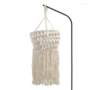 Decoratieve beeldjes Macrame Lampshade Tassel Boho Bohemian Decor Cotton Rope Home Soft Outfit Lamp Shade Decoratie