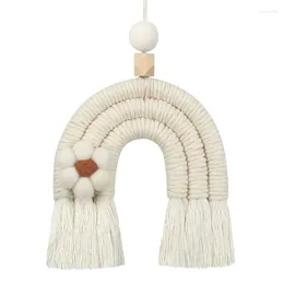 Decoratieve beeldjes macrame regenboog muur hangend gekleurd voor Boho Home Decor kinderkamer slaapzaal G2AB