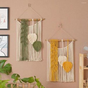 Decoratieve beeldjes Macrame Wall Decor Boho Art Kinderkamer Esthetische Home Chic Gallery Kerstcadeau