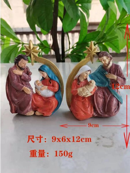 Série de figurines décoratives Série Saint-Père Notre-Dame Ornements artisanaux mignons de personnage occidental cadeaux faits à la main