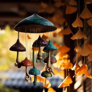 Figurines décoratives carillons éoliens mélodieux champignon coloré, décor Unique extérieur/intérieur pour Patio balcon jardin naturel