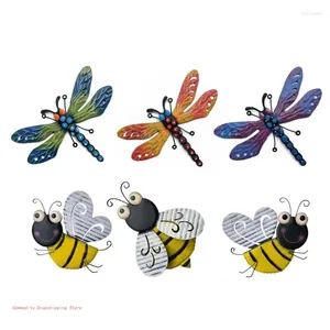 Figurines décoratives Metal Bee Wall Art suspendu ornements de la chambre à la maison Backyard Garden Yard Porceau Iron Indoor Outdoor Décorations