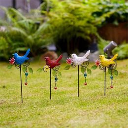 Figurines décoratives Metal Bird Garden Bots