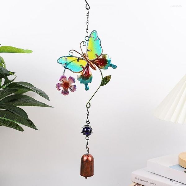 Figurines décoratives papillons en métal carillon éolien cadeaux fer Art relaxant mélodie suspendus artisanat couleur peint ornement