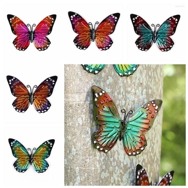 Figurines décoratives Metal Butterfly Art mural suspendu décor en fer forgé d'ornement d'artisanat pour décoration de jardin de jardin en plein air intérieur