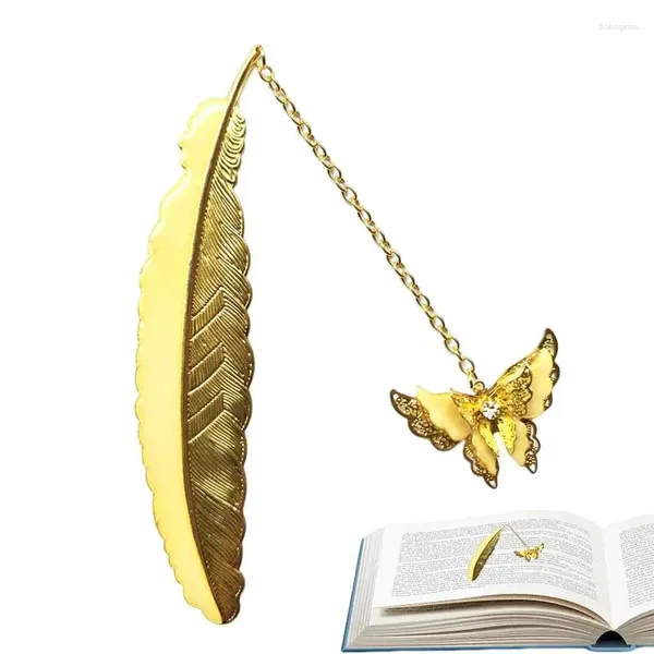 Figurines décoratives Metal Feather Bookmark Butterfly Book Marks for Reading Lovers Student School fournit Beau cadeau