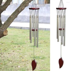 Figurines décoratives Metal Wind Chime with 6 tubes en aluminium Natural Aoth Melody Garden Patio extérieur Décoration Bell suspendu anniversaire