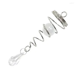 Figurines décoratives Metal Wind Chimes Rotation Spiral Tail Tarile Crystal Pendant Bell For Home Outdoor Patio Garden