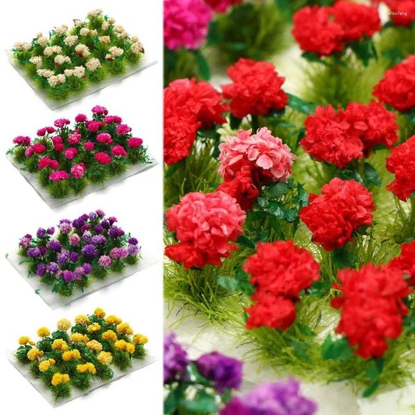 Figuras decorativas Accesorios de bricolaje de micro Diy Escena de jardín de hadas Modelo Tabla de arena Tufts de hierba estática Cúmulo de flores en miniatura