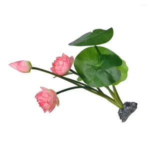 Figurines Décoratives Mini Plantes Artificielles Hors D'oeuvres Fleurs Parure 32.5X12X6CM Assiette Sashimi Lotus Décor Décoration De Bureau