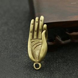 Figurines décoratines mini laiton bouddha zen geste de doigt mains portables statues vintage en métal porte-trèfle