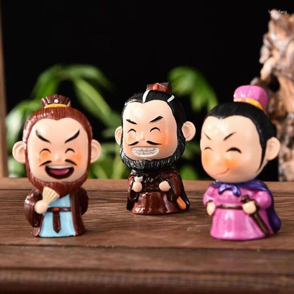 Figurines décoratives mini dessin animé en céramique chinois figure historique de poupée de bureau