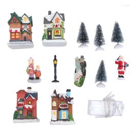 Figurines décoratines mini ornements de Noël 10 pcs villages village orde pour la désoripation de la maison