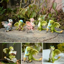Figurines décoratives mini mignon dragon ornement résine miniature statue jardin succulents artisanat pour chambre à coucher décoration de chambre adolescente