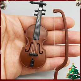 Figurines décoratives mini-violon miniature faite à la main 1/12 meubles de simulation en bois