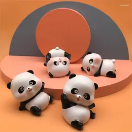 Decoratieve Beeldjes Mini Panda Pop Desktop Ornamenten Miniaturen Panda's Voor Taart Decoratie Hars Home Decor Creatieve Auto Accessoires