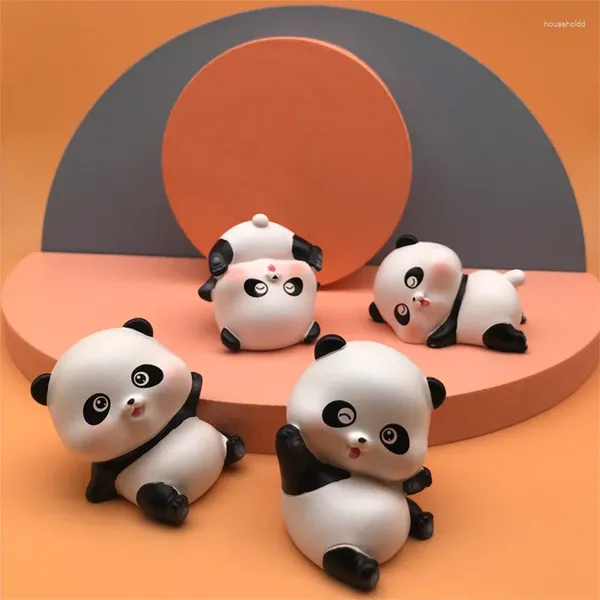 Figurines décoratives Mini Panda poupée ornements de bureau Miniatures Pandas pour décoration de gâteau résine décor à la maison accessoires de voiture créatifs