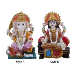 Figurines décoratives Mini Simulation Statue de divinité hindoue Ornement miniature Sculpture d'éléphant pour la maison, le bureau, la table, la décoration du salon