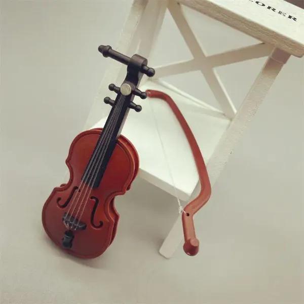 Figuras decorativas Versión mejorada de violín con soporte de instrumentos musicales de madera Modelo