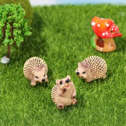 Figurines décoratives miniatures mignons hérissons micro-paysages en résine ornements pour décorations de maison kawaii animal bricolage jardinage décoration
